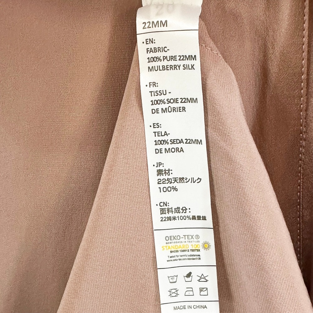LILYSILK 100% Mulberry Silk Charmeuse Midi Robe • Small • mauve pink • luxury - Picture 8 of 10
